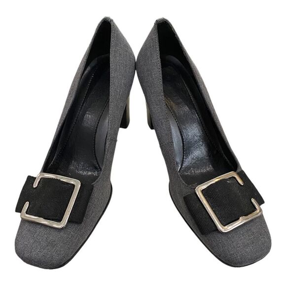 Etienne Aigner Women's Grey Slip-on Heels Pumps 6 - Picture 1 of 6